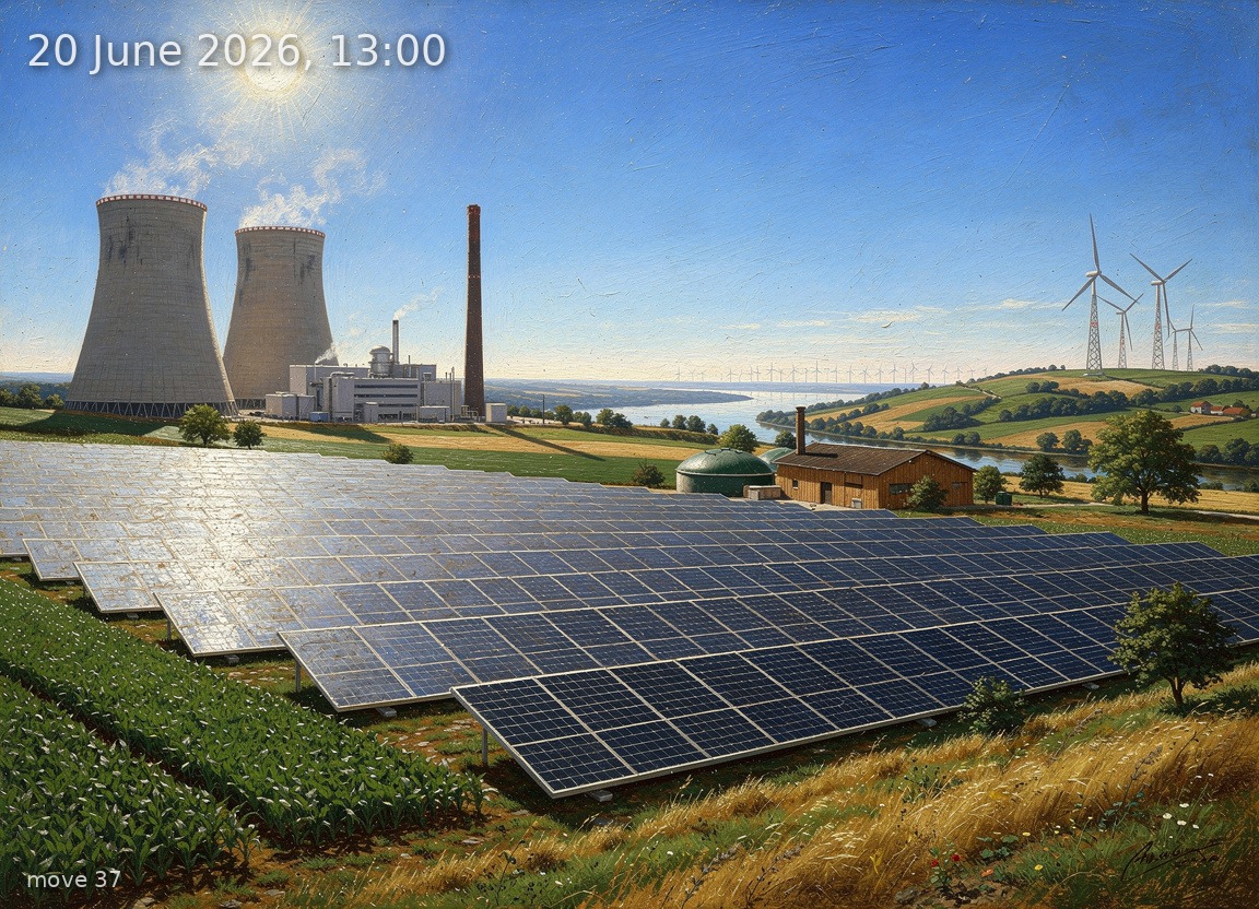Grid Poet AI painting of the German power grid
